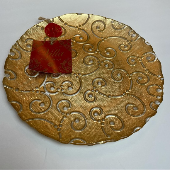 Villa Collection Gilt Decorated 10.5” Glass Plate - Picture 1 of 7